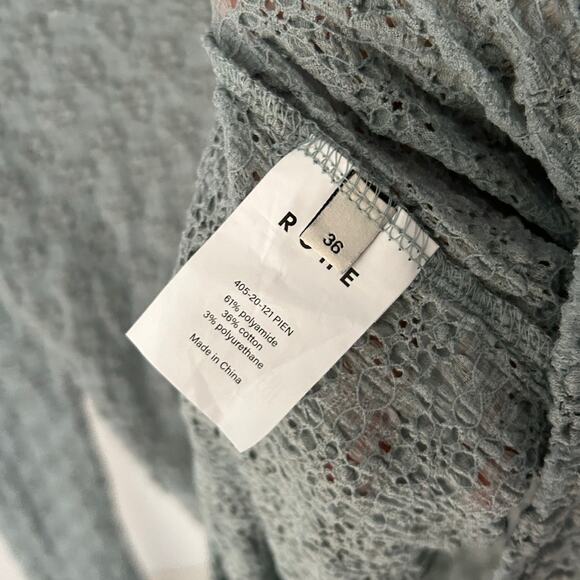 Rohe Pien Floral Eyelet Turtleneck In Ice Blue Size 36 - Picture 5 of 7